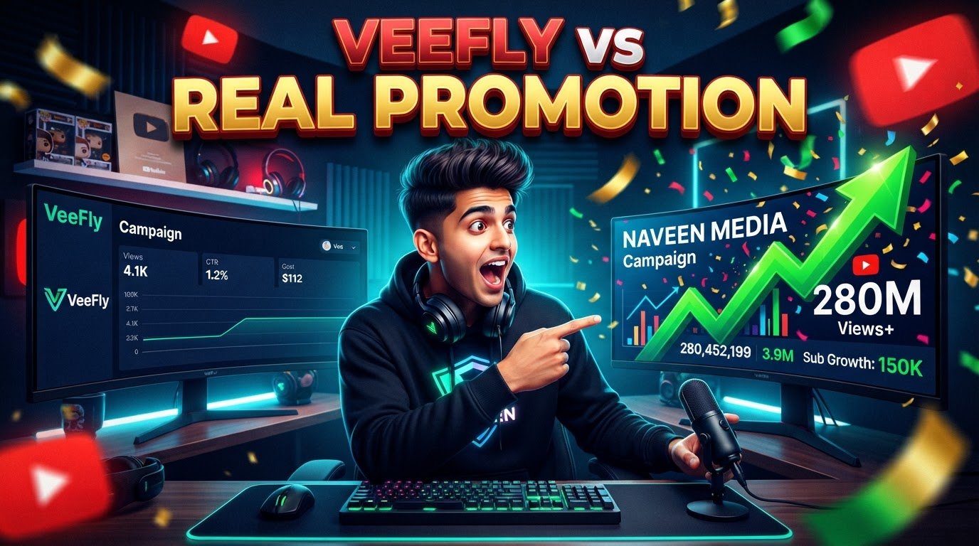 VeeFly Review: Is VeeFly Legit, Safe & Worth It for YouTube Promotion Vs Naveen Media Promotion
